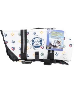 Fido Pet Products Paws Aboard Doggy Life Jacket Large-Nautical Dog