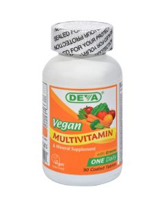 Deva Vegan Vitamins Deva Vegan Multivitamin and Mineral Supplement - 90 Coated Tablets