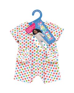 Fibre Craft Springfield Collection Footie Pajamas-White W/Polka Dots