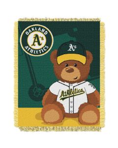 The Northwest Company Athletics  Baby 36x46 Triple Woven Jacquard Throw - Field Bear Series