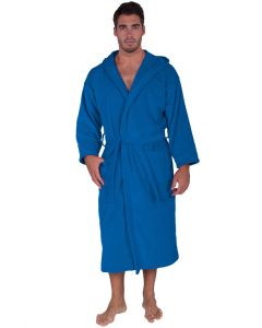 Bare Cotton 100% Turkish Cotton Adult Hooded Terry Velour Robe - Royal Blue - Adult - One Size - Adult Hooded Terry Velour Robe - Royal Blue - One Size