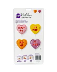 Wilton Candy Mold-Valentine Messages 4 Cavity (4 Designs) - Candy Mold-Valentine Messages 4 Cavity (4 Designs)