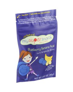 Mysupersnack Soft Granola Bites - Blueberry Banana Acai - 1.41 oz - Case of 6