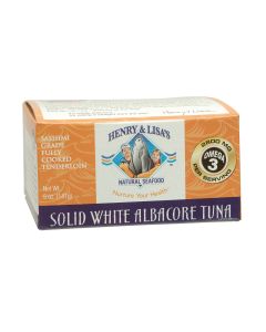 Henry and Lisa's Natural Seafood Solid White Albacore Tuna - Case of 12 - 5 oz.