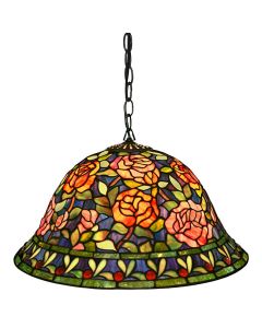 Warehouse of Tiffany Tiffany-style Southern Belle Rose Hanging Lamp