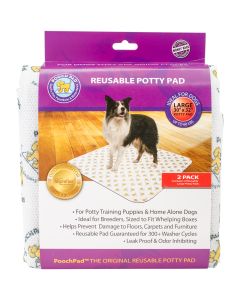 PoochPad Reusable Absorbent Potty Pad 30"X32" 2/Pkg-Large White
