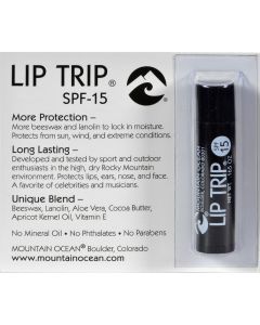 Mountain Ocean Lip Balm - Lip Trip - SPF 15 - .165 oz - Case of 12