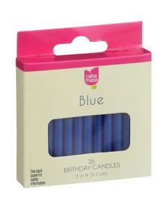 Cake Mate Birthday Party Candles - Round - Blue - 2 in x 3/16 in - 36 Count - Case of 12