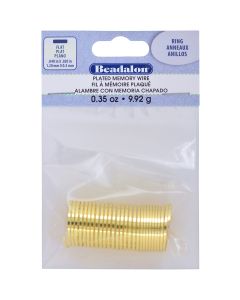 Beadalon Flat Memory Wire Ring .048"X.020" .35oz-Gold