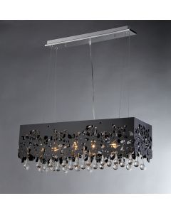 Warehouse of Tiffany Apollon Black Shaded 6-light Crystal Chandelier