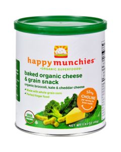 Happy Baby Happy Munchies Baked Organic Snacks - Cheese and Veggie - Case of 6 - 1.63 oz