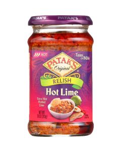 Patak's Pataks Relish - Hot Lime - Hot - 10 oz - case of 6