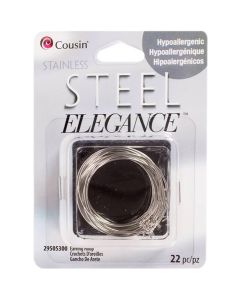 Cousin Stainless Steel Elegance Beads & Findings-Earring Hoops 22/Pkg