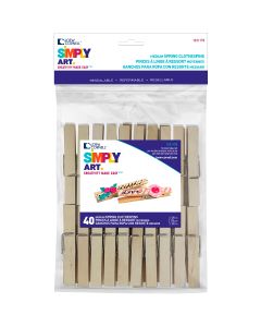 Loew-Cornell Simply Art Wood Medium Spring Clothespins-Natural 2.88" 40/Pkg