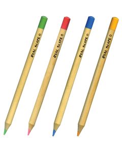 Pepperell Real Slate Chalk Pencils 5/Pkg W/Sharpener-Colored