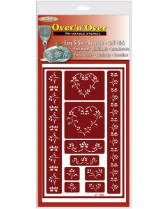 Armour Products Over 'N' Over Reusable Stencils 5"X8"-Hearts