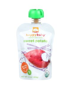 Happy Baby Baby Food - Organic - Starting Solids - Stage 1 - Sweet Potatoes - 3.5 oz - case of 16