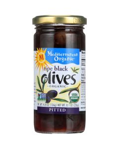 Mediterranean Organic Olives - Organic - Black - Pitted - 8.1 oz - case of 12