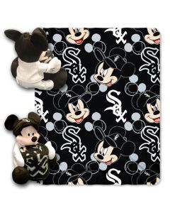 The Northwest Company White Sox   -Disney 40x50 Fleece Throw w/ 14" Plush Mickey Hugger