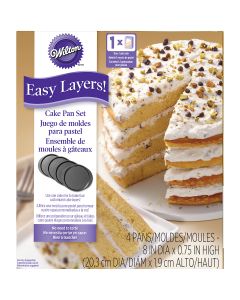 Wilton Easy Layers Cake Pans 4/Pkg-Round 8"