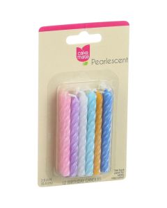 Cake Mate Birthday Party Candles - Pearlescent - 12 Count - Case of 12