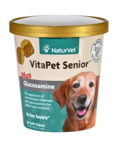 NaturVet Vitapet - Plus Glucosamine - Senior - Dogs - Cup - 60 Soft Chews