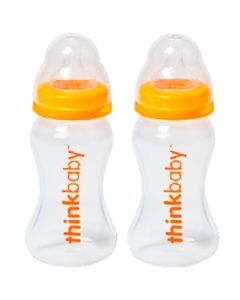 Thinkbaby Baby Bottle with Stage A Nipple (0-6 Months) - Twin Pack - 9oz - Thinkbaby Baby Bottle with Stage A Nipple (0-6 Months) - Twin Pack - 9oz