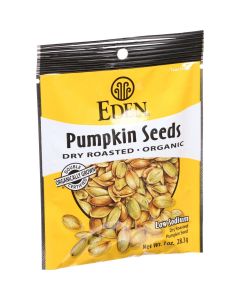 Eden Foods Organic Pocket Snacks - Pumpkin Seeds - Dry Roasted and Salted - 1 oz - Case of 12