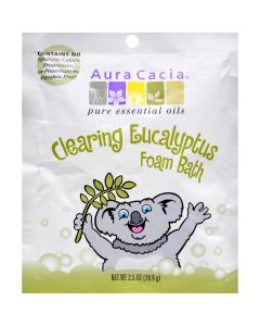 Aura Cacia Clearing Foam Bath - Eucalyptus - Case of 6 - 2.5 oz