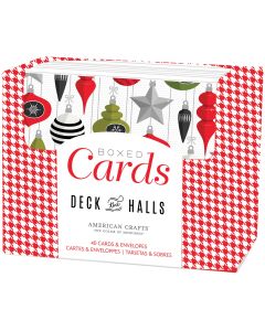 American Crafts A2 Cards W/Envelopes (4.375"X5.75") 40/Box-Deck The Halls - American Crafts A2 Cards W/Envelopes (4.375"X5.75") 40/Box-Deck The Halls
