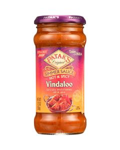 Patak's Pataks Simmer Sauce - Hot and Spicy - Vindaloo - Extra Hot - 12.3 oz - case of 6