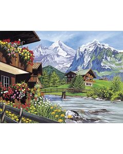 Reeves Paint By Number Kit 12"X16"-Mountain Scene