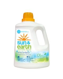 Sun and Earth 2X Liquid Laundry Detergent - Free and Clear - Case of 4 - 100 oz