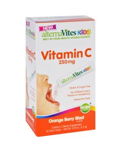 AlternaVites Kids Vitamin C - 250 mg - Orange Berry Blast - 30 Packets