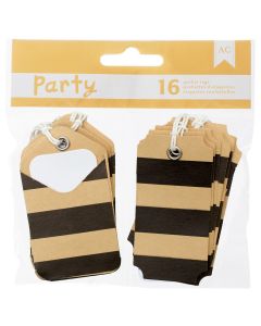 American Crafts DIY Party Pocket Tags 16/Pkg-Black & Kraft