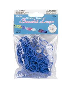 Darice Stretch Band Bracelet Loops 300/Pkg W/12 Clips-Royal Blue