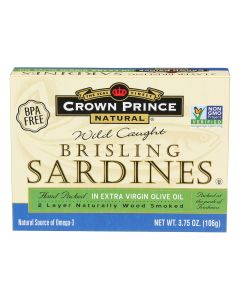 Crown Prince Brisling Sardines In Extra Virgin Olive Oil - Case of 12 - 3.75 oz.
