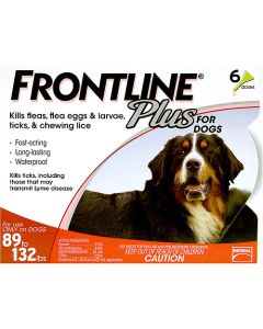 Frontline Flea Control Plus for Dogs And Puppies 89-132 lbs 6 Pack