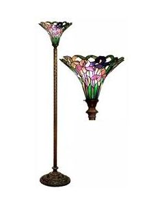 Warehouse of Tiffany Tiffany-style Iris Torchiere