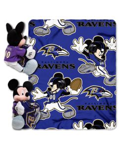 The Northwest Company Ravens -Disney 40x50 Fleece Throw w/ 14" Plush Mickey Hugger