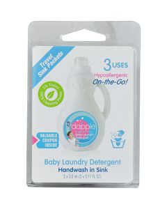 Dapple Baby Laundry Detergent Travel Sink Packets - 3 Packets