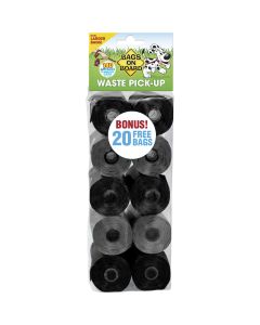 Bags on Board Waste Pick-Up Refill Bags 140 count Black / Grey