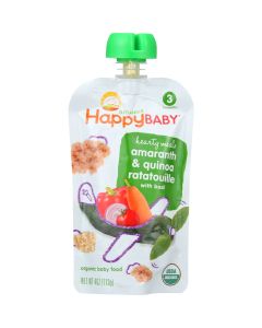 Happy Baby Baby Food - Organic - Hearty Meals - Stage 3 - Amaranth and Quinoa Ratatouille - 4 oz - case of 16