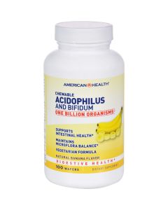American Health Acidophilus with Bifidus Chewable Banana - 100 Wafers