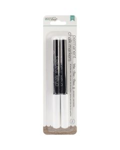 American Crafts DIY Shop 2 Permanent Chalk Markers 2/Pkg-White/Broad Tip