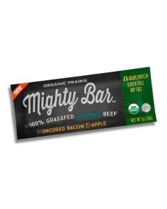 Organic Prairie Grass Fed Beef Mighty Bar - Bacon and Apple - Case of 12 - 1oz Bars