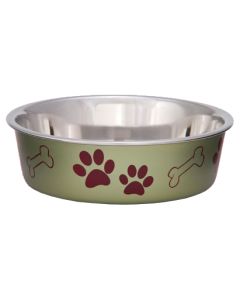 Loving Pets Products Metallic Bella Bowl Extra Large-Artichoke