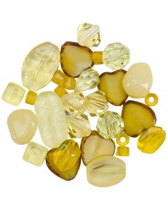 Mode International Square Tube Glass Beads 2oz-Sweep Yellow Mix