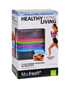 Fit and Fresh Containers - Healthy Living - Smart Portion - 2 Cup Size - 10 Pieces