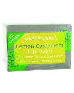 Soothing Touch Lip Balm - Vegan - Lemon Cardamom - .25 oz - Case of 12
